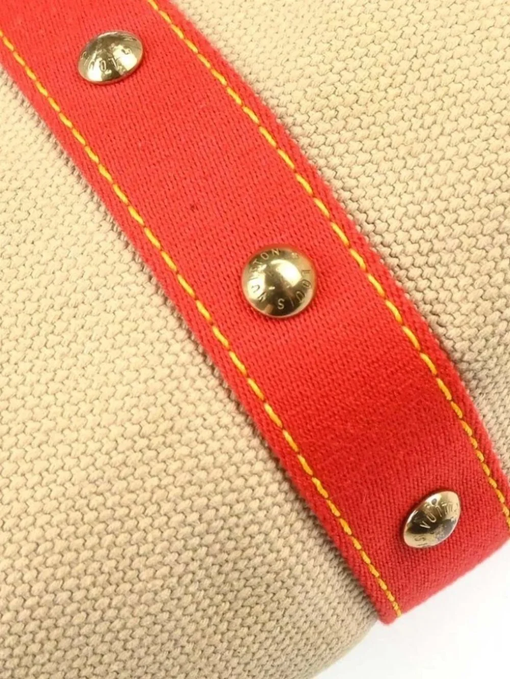 Louis Vuitton Beige Antigua Cabas MM Tote Bag